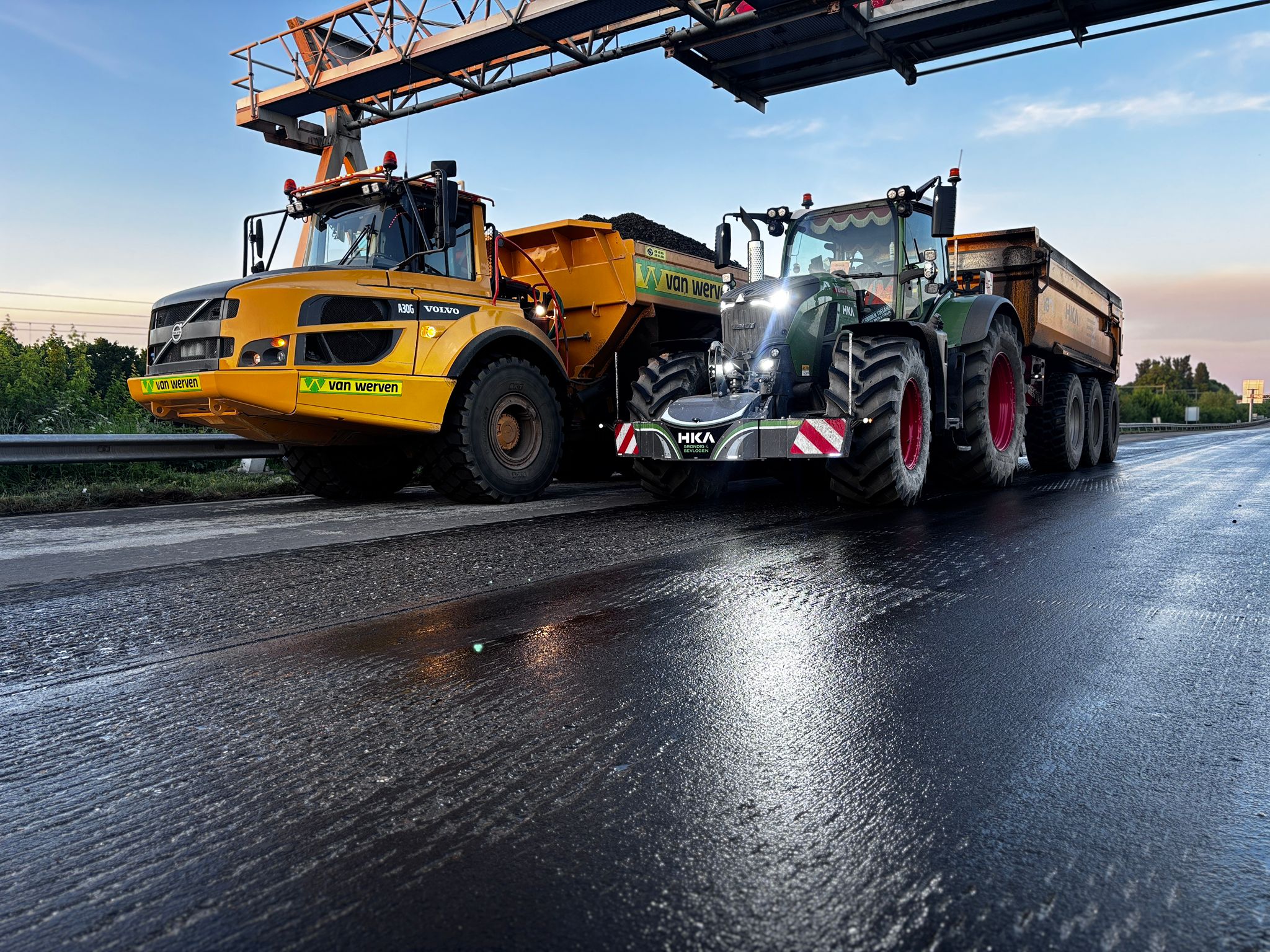 Week 20: Frees rijden A12 voor Otte Infra Arjen de Graaff, Bastiaan Broers en Patrick Zoet